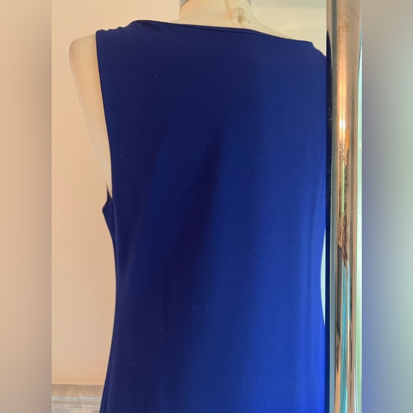 Eileen Fisher Sleeveless Cowl Neck A-Line Jersey Navy Dress Sz S - Picture 6 of 9